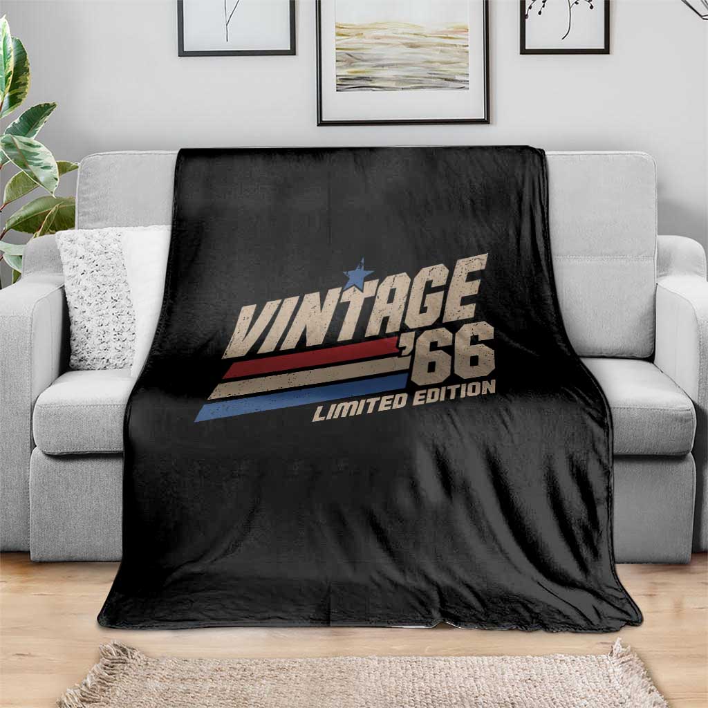 60th Birthday Throw Blanket Vintage 1966 60 Years Old Birthday USA Stripes