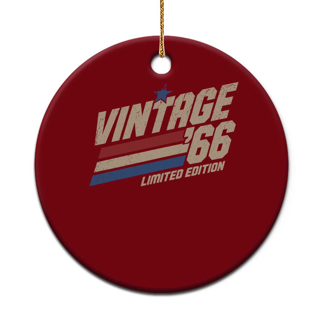 60th Birthday Ceramic Ornament Vintage 1966 60 Years Old Birthday USA Stripes