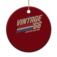 60th Birthday Ceramic Ornament Vintage 1966 60 Years Old Birthday USA Stripes