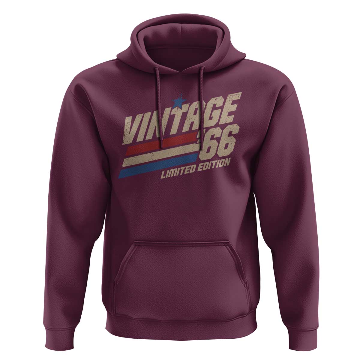 60th Birthday Hoodie Vintage 1966 60 Years Old Birthday USA Stripes