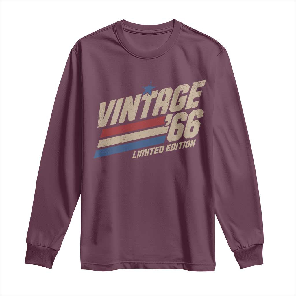 60th Birthday Long Sleeve Shirt Vintage 1966 60 Years Old Birthday USA Stripes