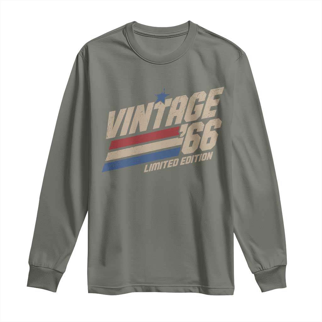 60th Birthday Long Sleeve Shirt Vintage 1966 60 Years Old Birthday USA Stripes
