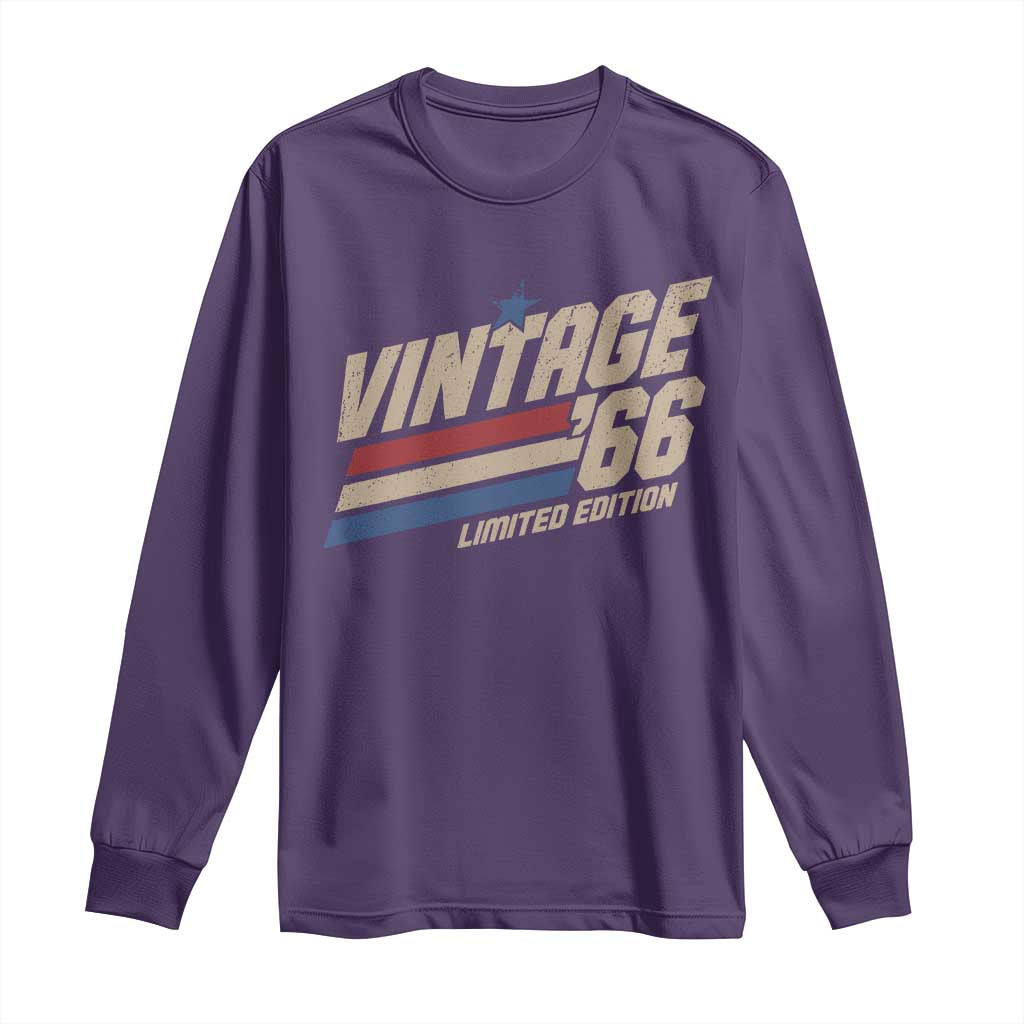 60th Birthday Long Sleeve Shirt Vintage 1966 60 Years Old Birthday USA Stripes