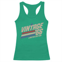 60th Birthday Racerback Tank Top Vintage 1966 60 Years Old Birthday USA Stripes