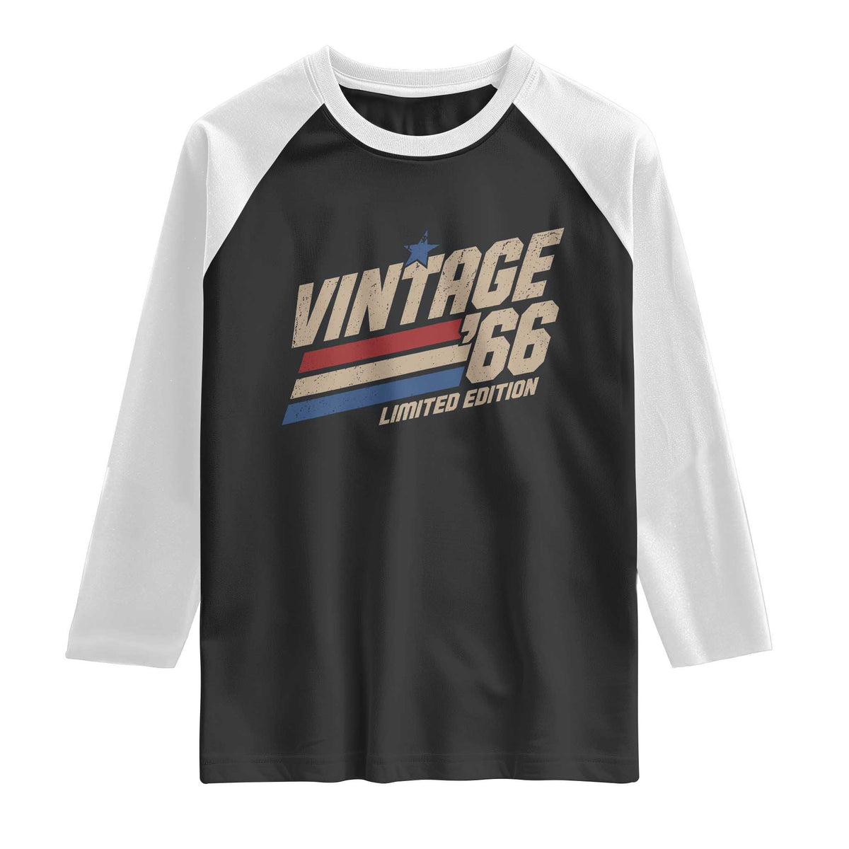 60th Birthday Raglan Shirt Vintage 1966 60 Years Old Birthday USA Stripes