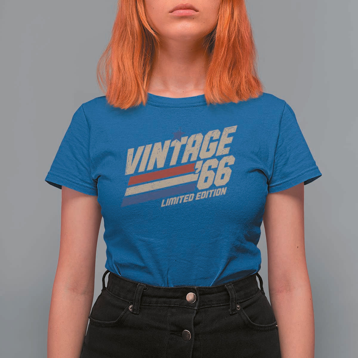 60th Birthday T Shirt For Women Vintage 1966 60 Years Old Birthday USA Stripes