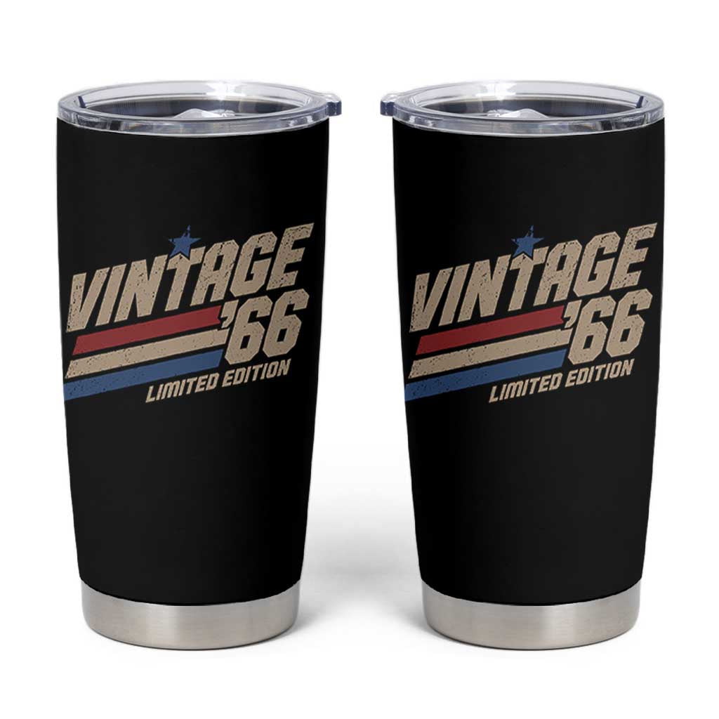 60th Birthday Tumbler Cup Vintage 1966 60 Years Old Birthday USA Stripes