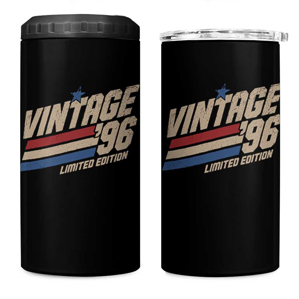 30th Birthday 4 in 1 Can Cooler Tumbler Vintage 1996 30 Years Old Birthday USA Stripes