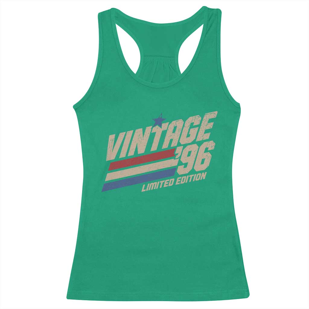 30th Birthday Racerback Tank Top Vintage 1996 30 Years Old Birthday USA Stripes