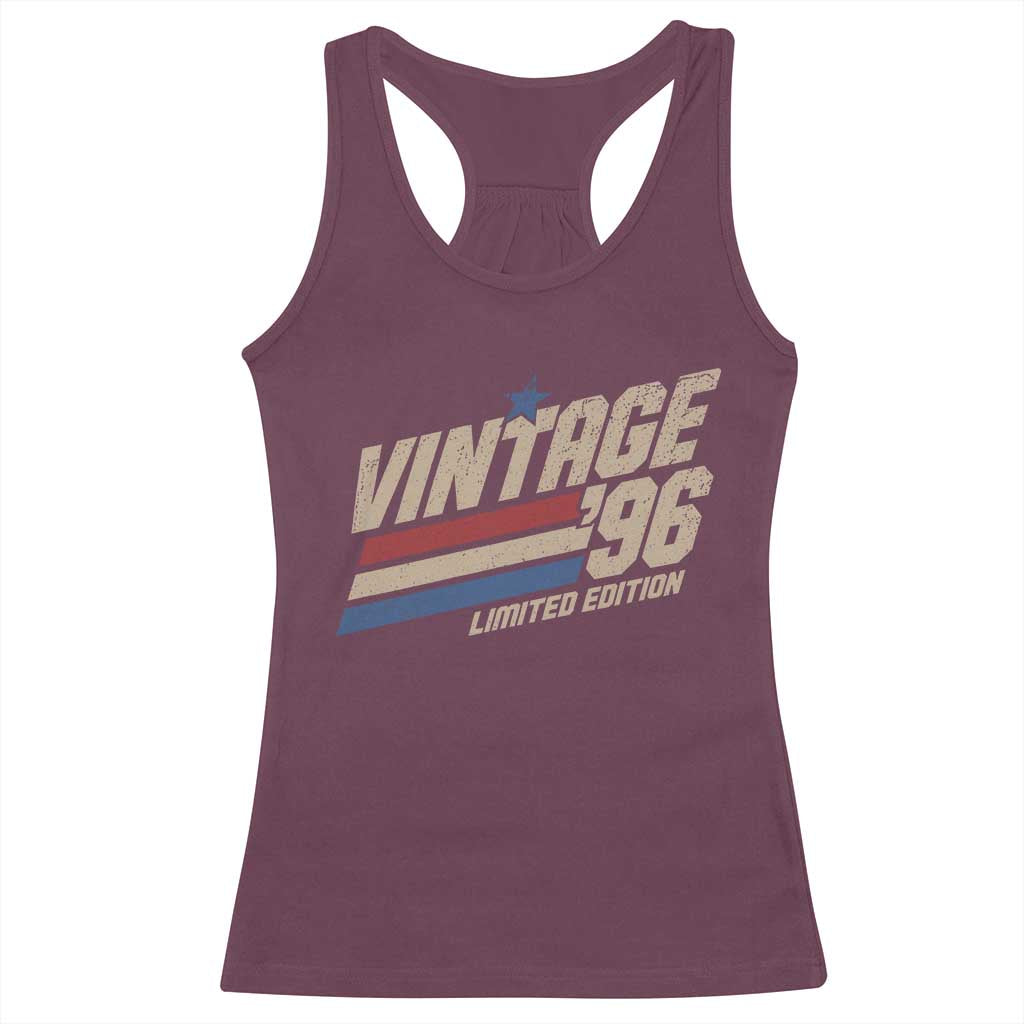 30th Birthday Racerback Tank Top Vintage 1996 30 Years Old Birthday USA Stripes