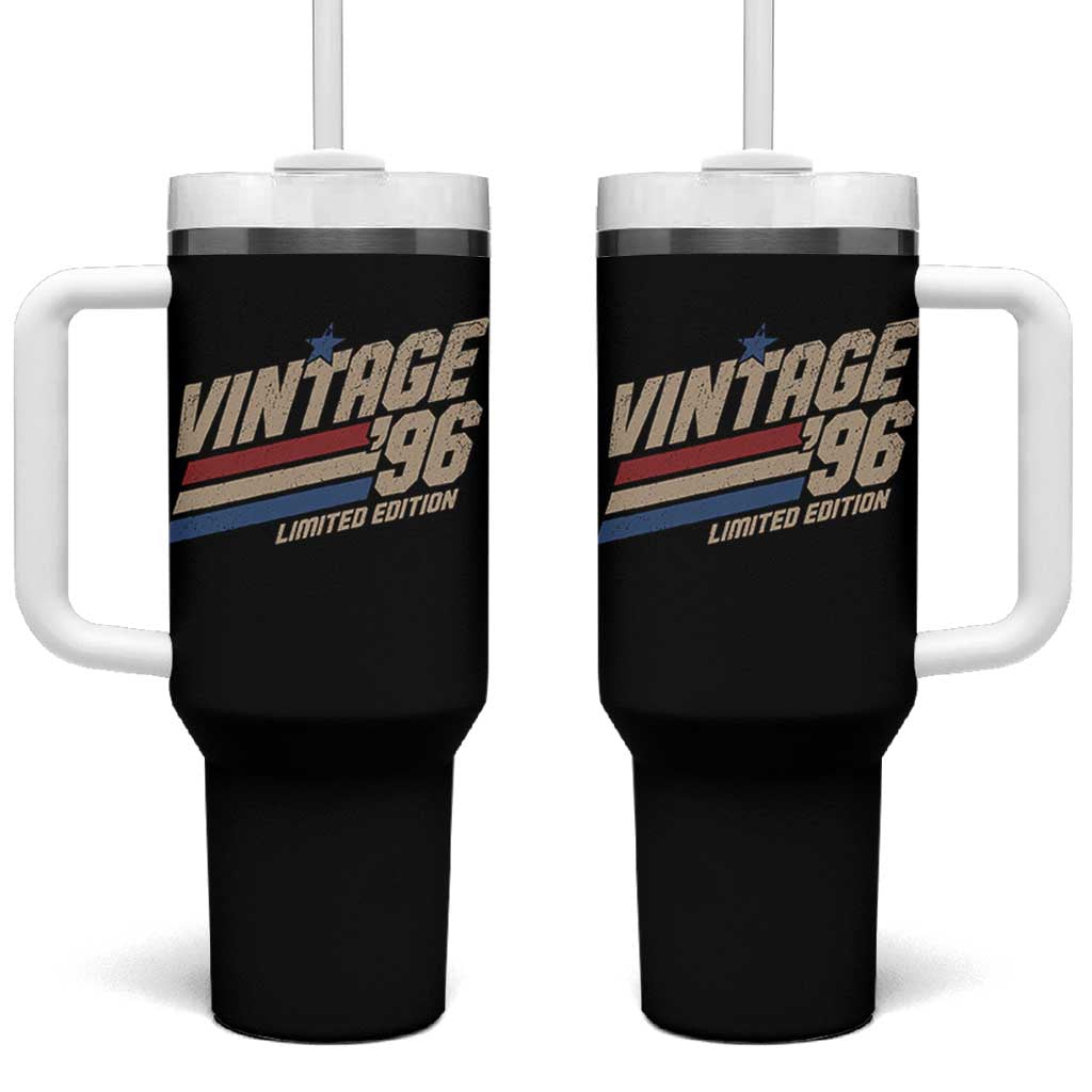 30th Birthday Tumbler With Handle Vintage 1996 30 Years Old Birthday USA Stripes