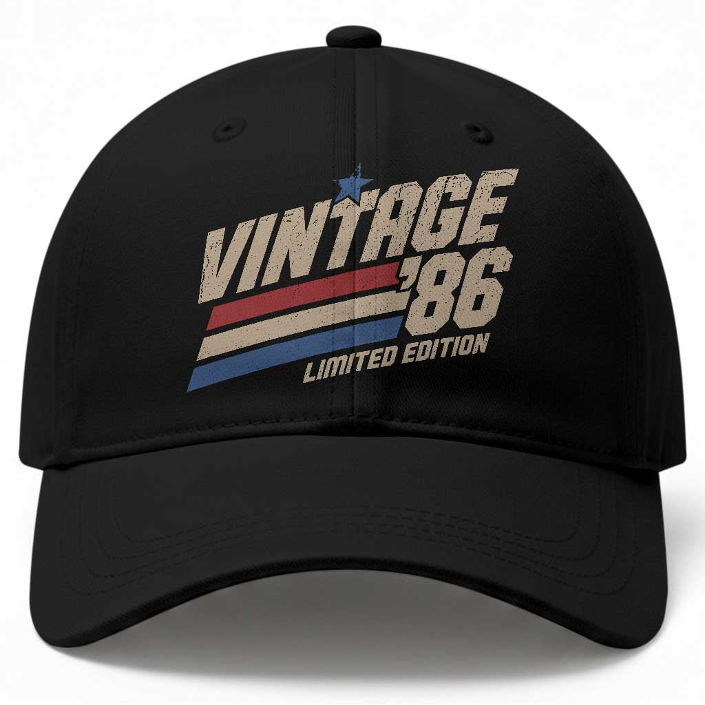 40th Birthday Baseball Cap Vintage 1986 40 Years Old Birthday USA Stripes