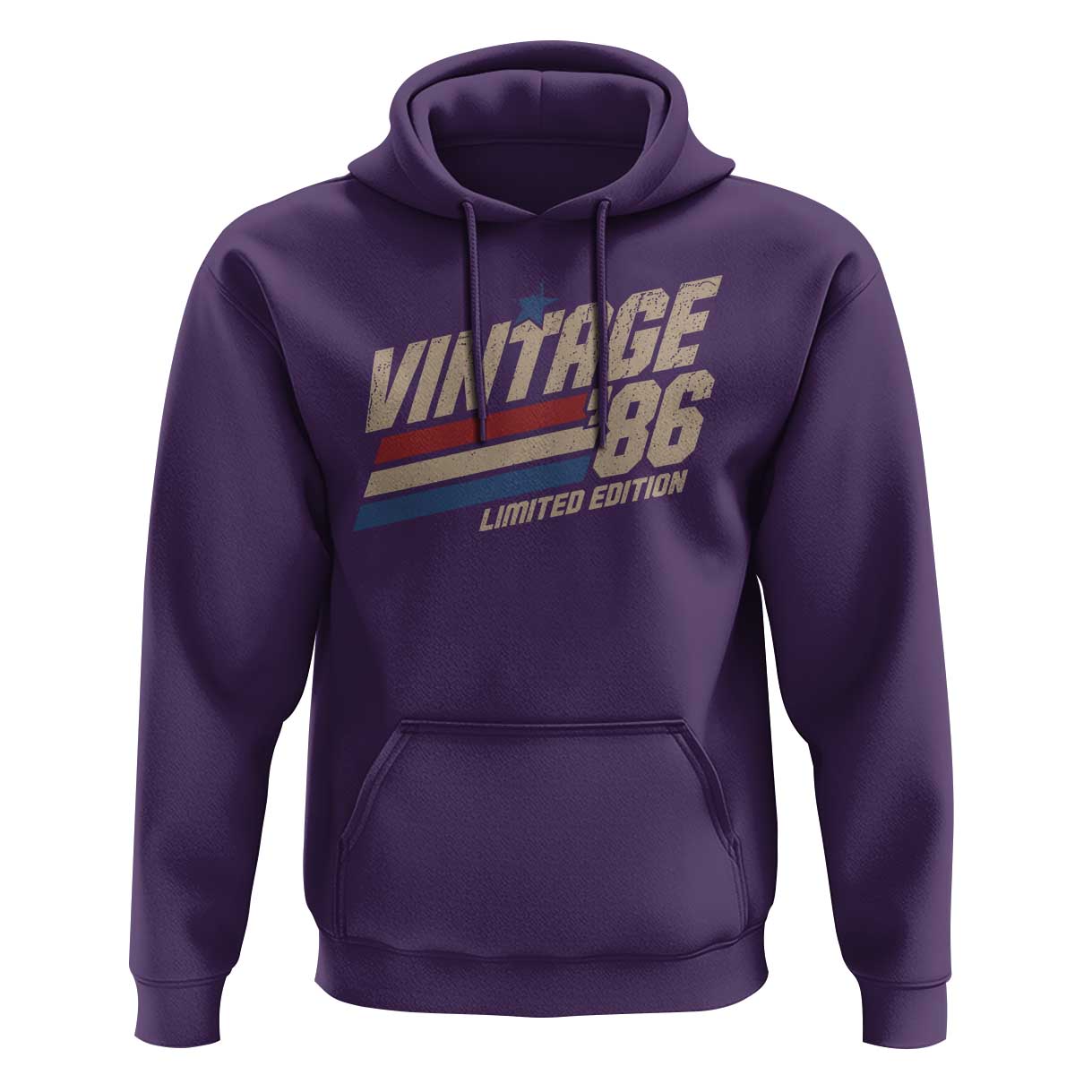 40th Birthday Hoodie Vintage 1986 40 Years Old Birthday USA Stripes
