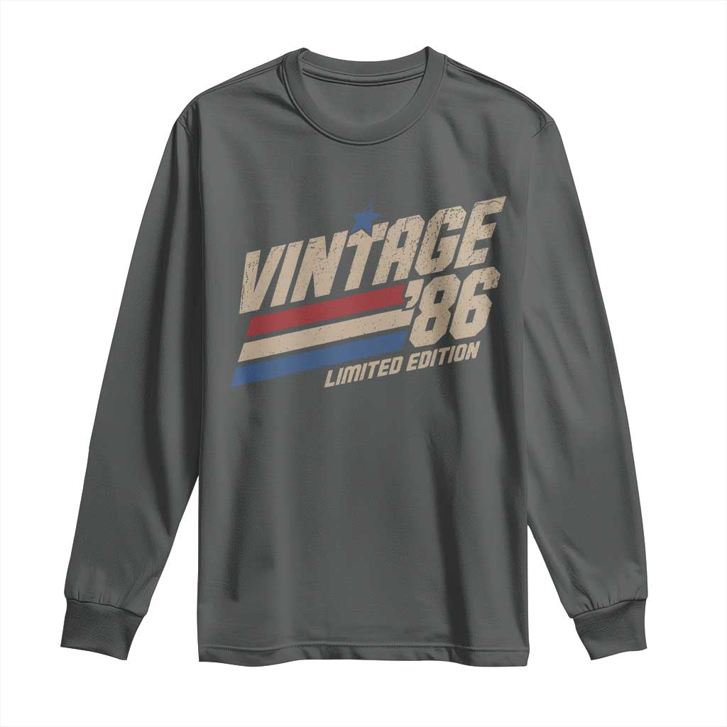 40th Birthday Long Sleeve Shirt Vintage 1986 40 Years Old Birthday USA Stripes