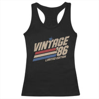 40th Birthday Racerback Tank Top Vintage 1986 40 Years Old Birthday USA Stripes