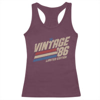 40th Birthday Racerback Tank Top Vintage 1986 40 Years Old Birthday USA Stripes