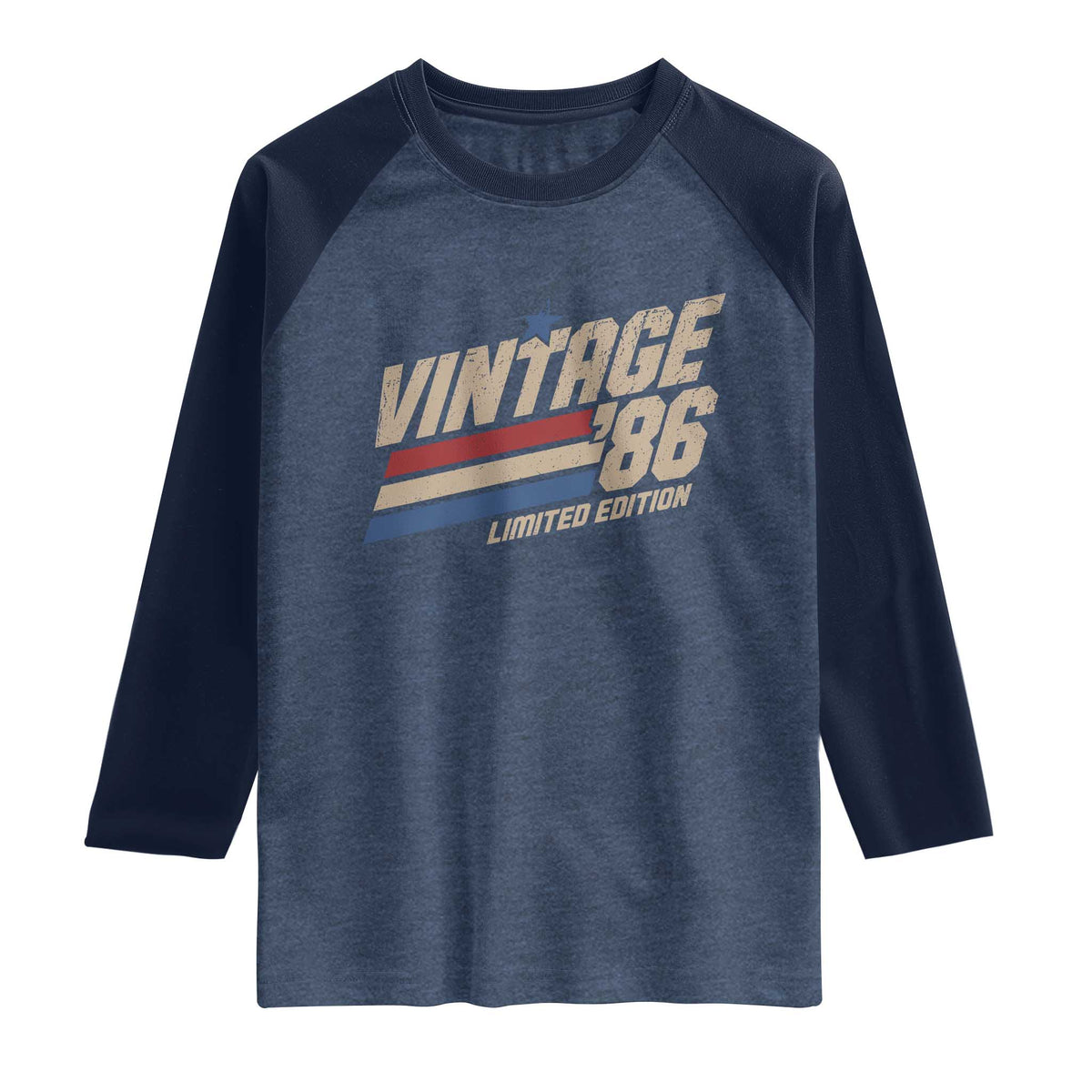 40th Birthday Raglan Shirt Vintage 1986 40 Years Old Birthday USA Stripes