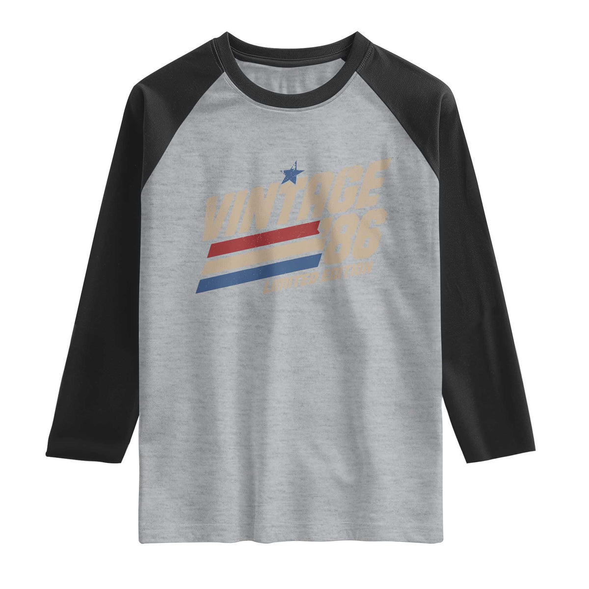 40th Birthday Raglan Shirt Vintage 1986 40 Years Old Birthday USA Stripes