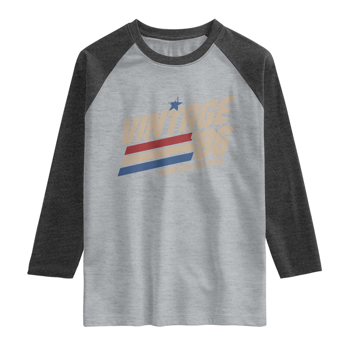 40th Birthday Raglan Shirt Vintage 1986 40 Years Old Birthday USA Stripes