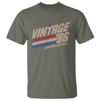 40th Birthday T Shirt Vintage 1986 40 Years Old Birthday USA Stripes