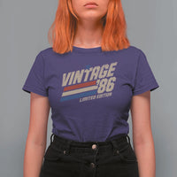 40th Birthday T Shirt For Women Vintage 1986 40 Years Old Birthday USA Stripes