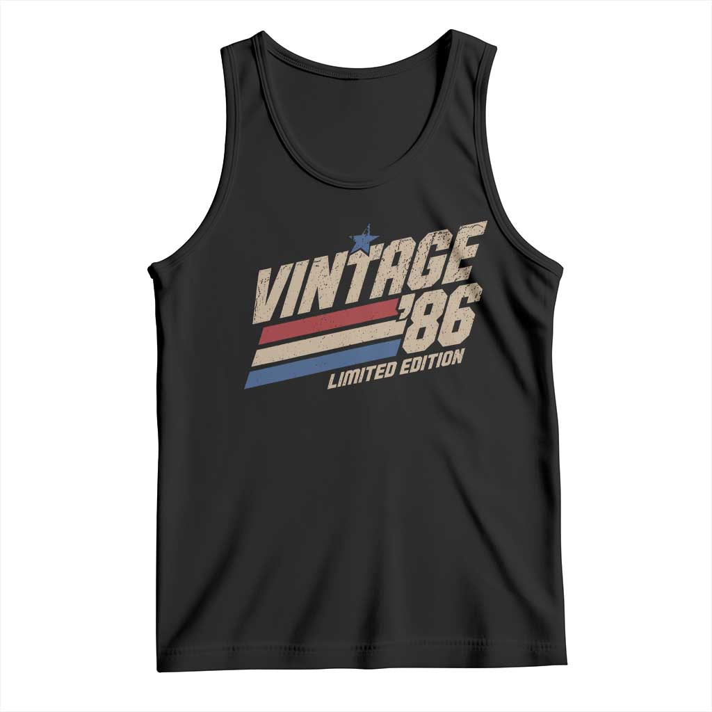 40th Birthday Tank Top Vintage 1986 40 Years Old Birthday USA Stripes