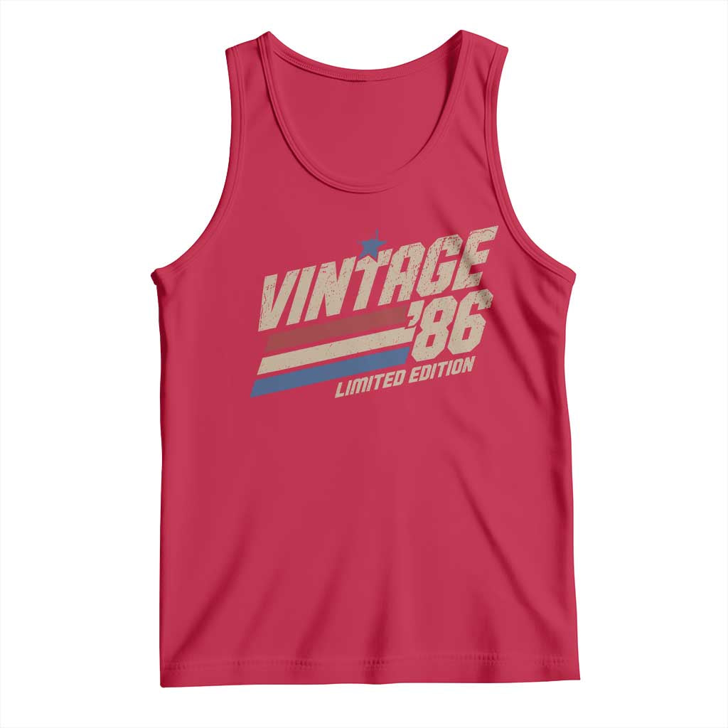 40th Birthday Tank Top Vintage 1986 40 Years Old Birthday USA Stripes