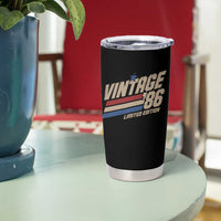 40th Birthday Tumbler Cup Vintage 1986 40 Years Old Birthday USA Stripes