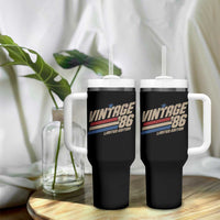 40th Birthday Tumbler With Handle Vintage 1986 40 Years Old Birthday USA Stripes