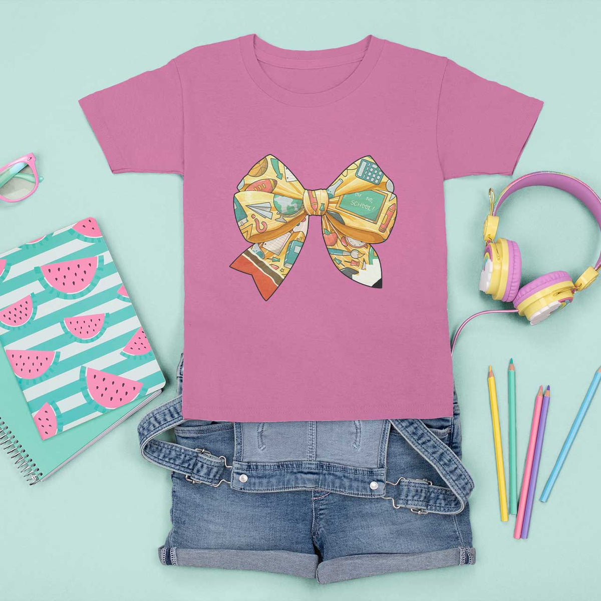 Funny Back To School T Shirt For Kid Cute Coquettes School Supplies Bow First Day - Wonder Print Shop