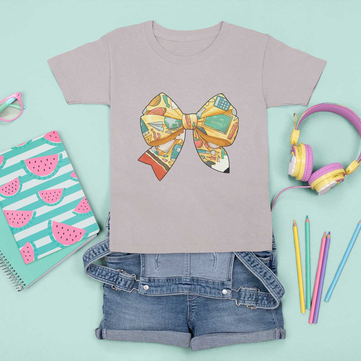 Funny Back To School T Shirt For Kid Cute Coquettes School Supplies Bow First Day - Wonder Print Shop