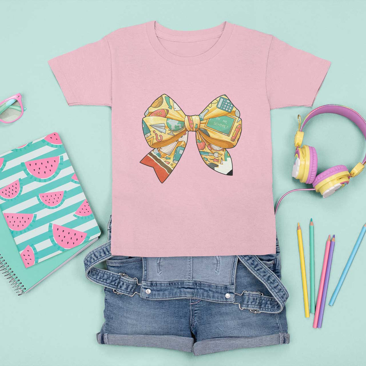 Funny Back To School T Shirt For Kid Cute Coquettes School Supplies Bow First Day - Wonder Print Shop