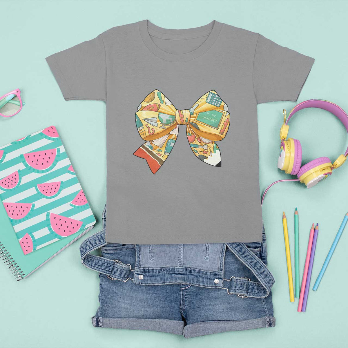 Funny Back To School T Shirt For Kid Cute Coquettes School Supplies Bow First Day - Wonder Print Shop