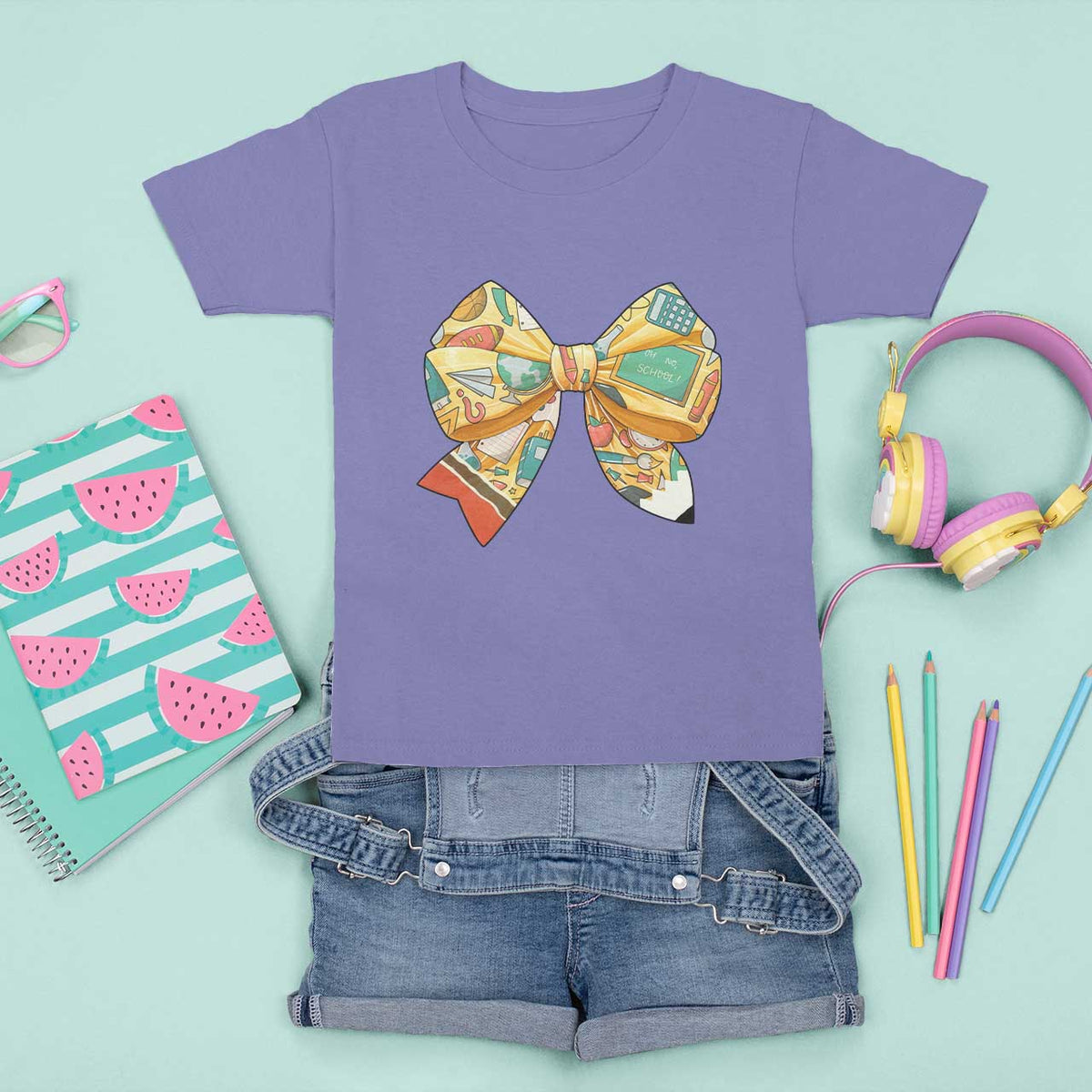 Funny Back To School T Shirt For Kid Cute Coquettes School Supplies Bow First Day - Wonder Print Shop