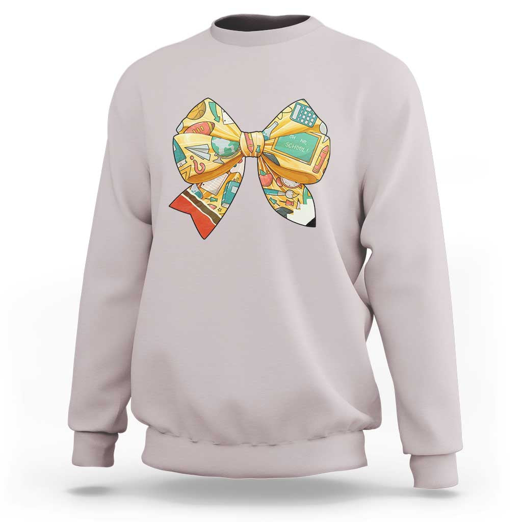 Funny Back To School Sweatshirt Cute Coquettes School Supplies Bow First Day - Wonder Print Shop