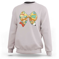 Funny Back To School Sweatshirt Cute Coquettes School Supplies Bow First Day - Wonder Print Shop