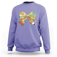 Funny Back To School Sweatshirt Cute Coquettes School Supplies Bow First Day - Wonder Print Shop