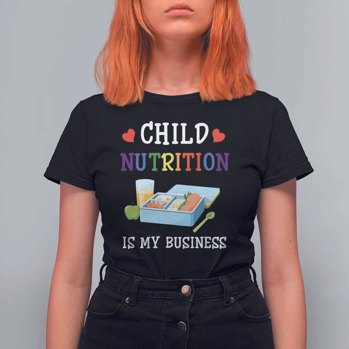 Lunch Lady T Shirt For Women Child Nutrition Is My Business School Cafeteria - Wonder Print Shop