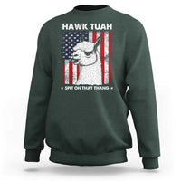 Funny Llama Sweatshirt Hawk Tuah Spit On That Thang American Flag - Wonder Print Shop