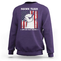 Funny Llama Sweatshirt Hawk Tuah Spit On That Thang American Flag - Wonder Print Shop