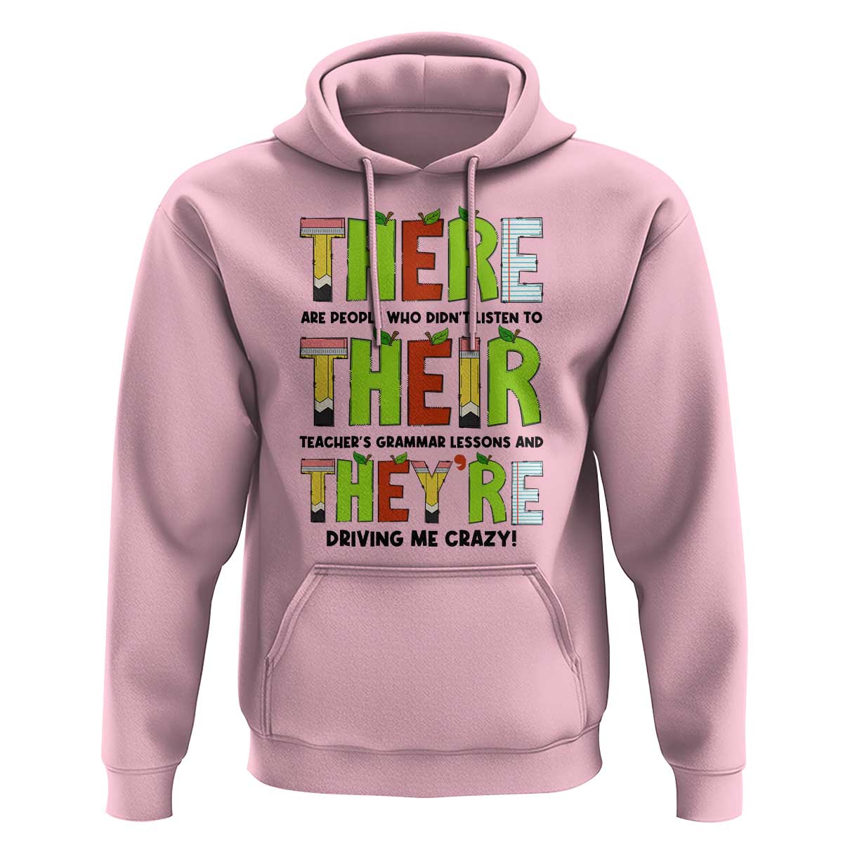 English Teacher Hoodie There Their They're Funny Grammar Lessons - Wonder Print Shop