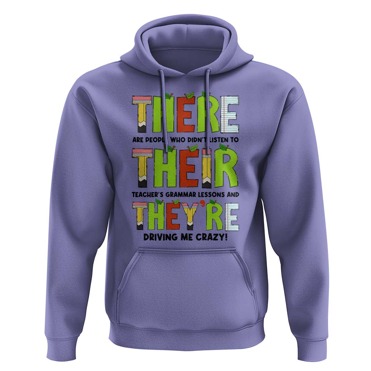 English Teacher Hoodie There Their They're Funny Grammar Lessons - Wonder Print Shop