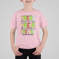 English Teacher T Shirt For Kid There Their They're Funny Grammar Lessons - Wonder Print Shop