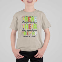 English Teacher T Shirt For Kid There Their They're Funny Grammar Lessons - Wonder Print Shop