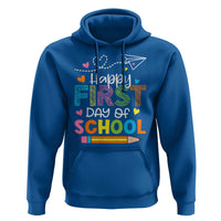 Happy First Day Of School Hoodie Cute Pencil Paper Plane Heart - Wonder Print Shop