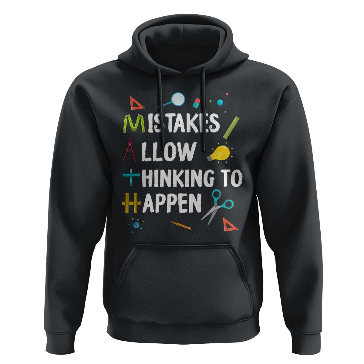 Math Teacher Hoodie Mistakes Allow Thinking To Happen Vintage Mathematical - Wonder Print Shop