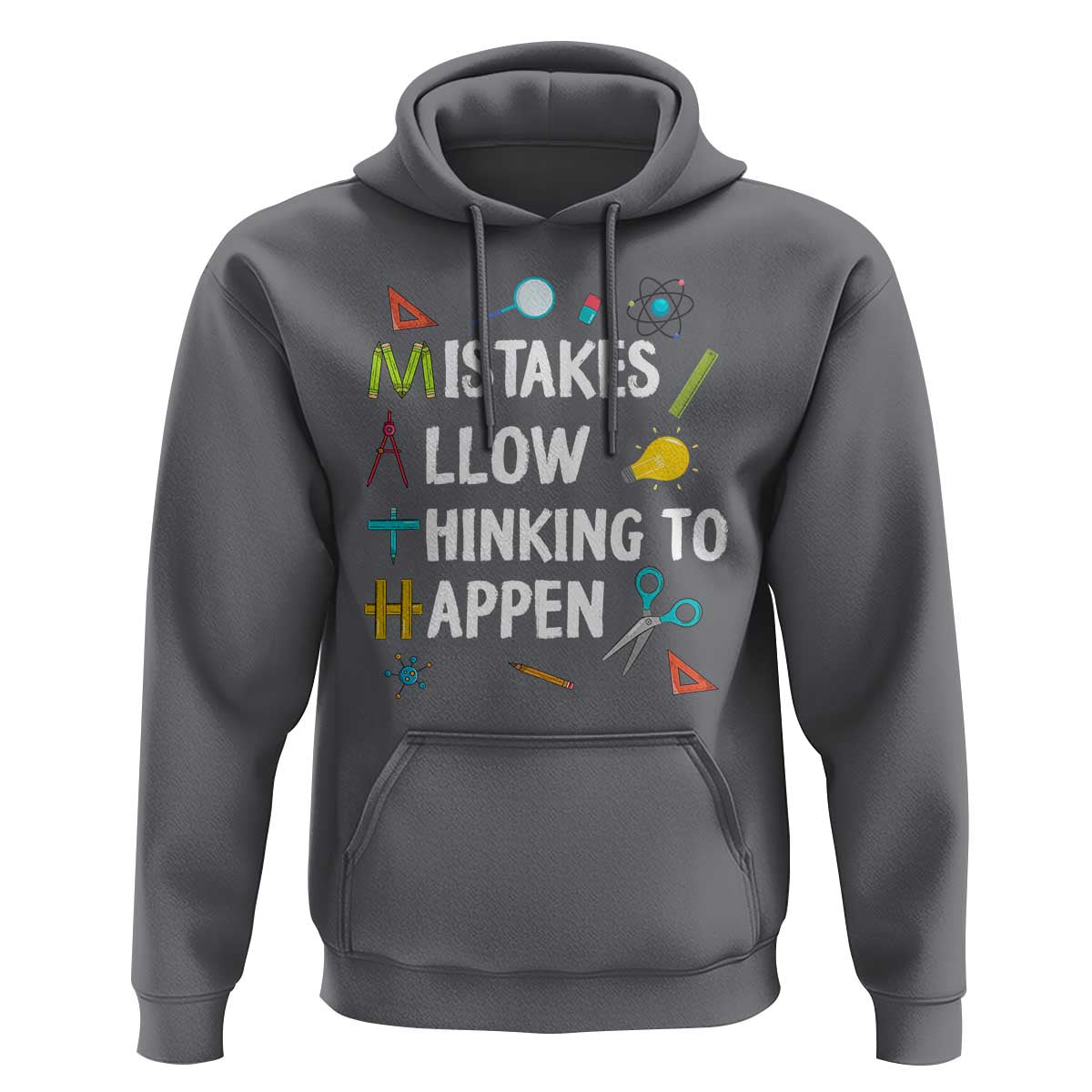 Math Teacher Hoodie Mistakes Allow Thinking To Happen Vintage Mathematical - Wonder Print Shop