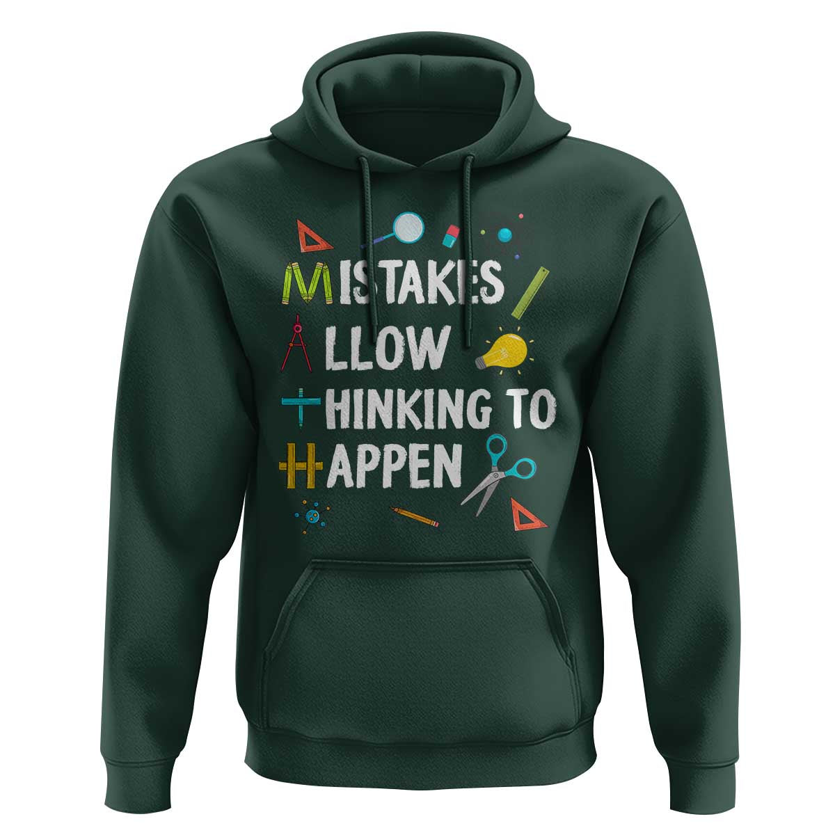 Math Teacher Hoodie Mistakes Allow Thinking To Happen Vintage Mathematical - Wonder Print Shop