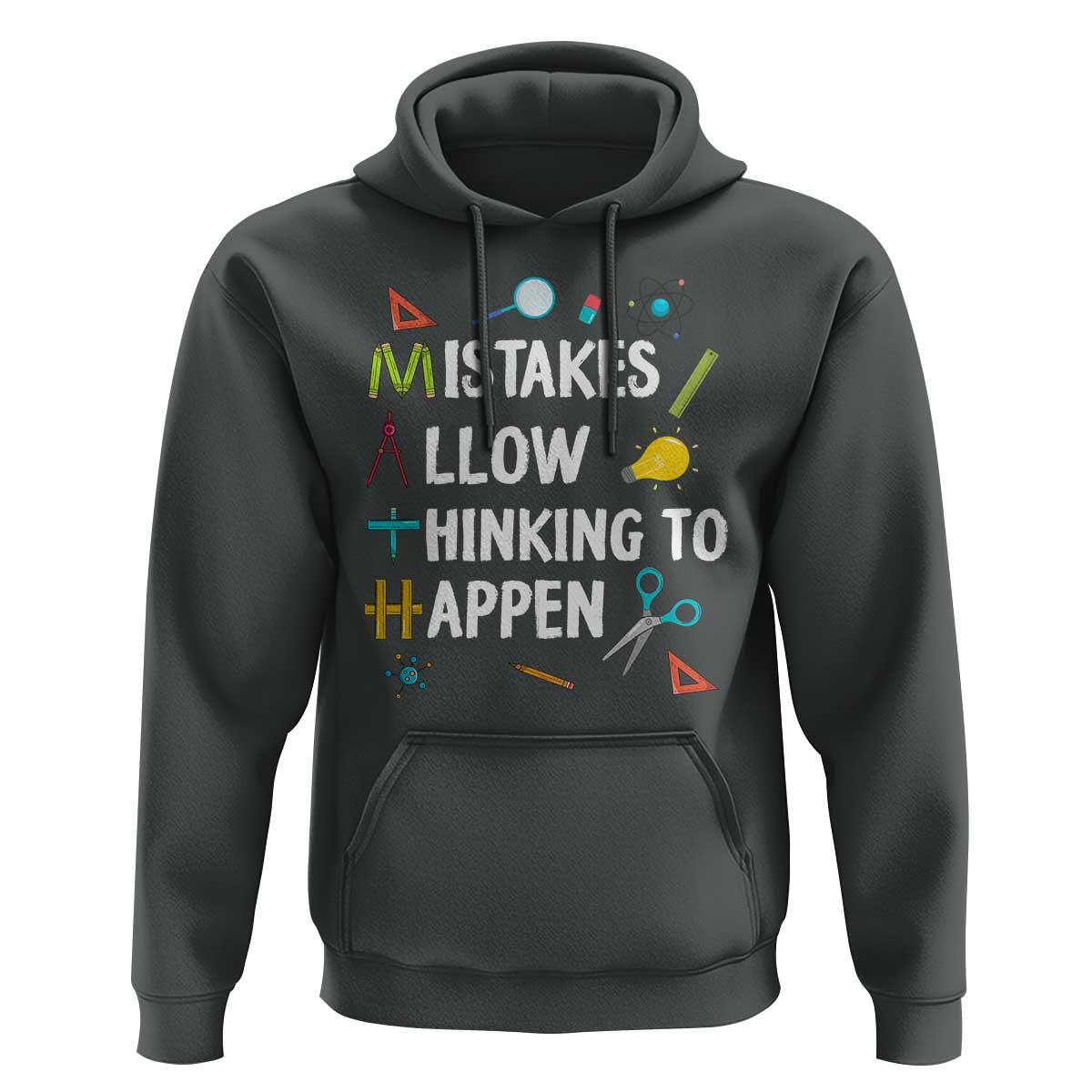 Math Teacher Hoodie Mistakes Allow Thinking To Happen Vintage Mathematical - Wonder Print Shop
