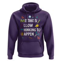 Math Teacher Hoodie Mistakes Allow Thinking To Happen Vintage Mathematical - Wonder Print Shop